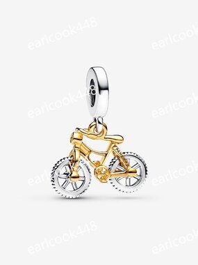 Pandora Two-tone Spinning Wheels Bicycle Dangle Charm